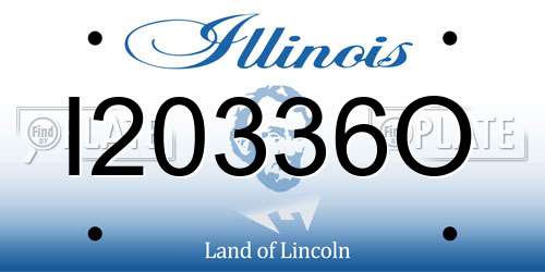 I20336O Illinois License Plate