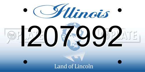 I207992 Illinois License Plate