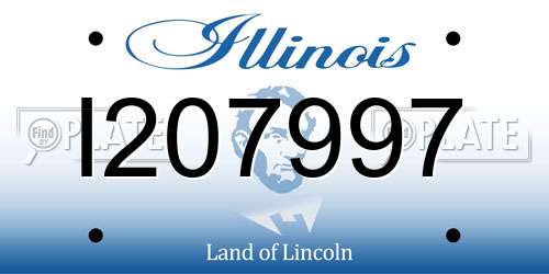 I207997 Illinois License Plate