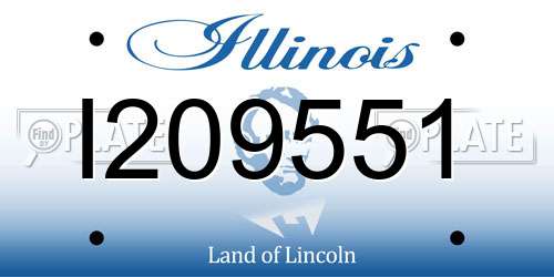 I209551 Illinois License Plate