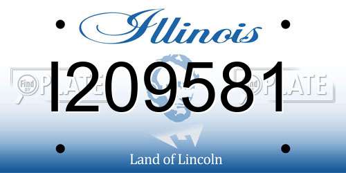 I209581 Illinois License Plate