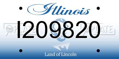 I209820 Illinois License Plate
