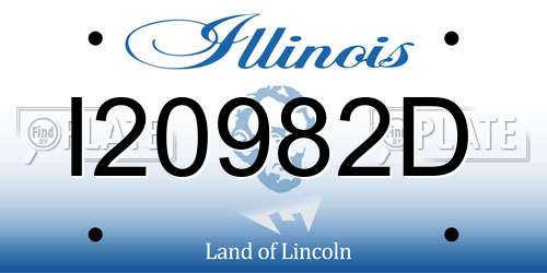I20982D Illinois License Plate