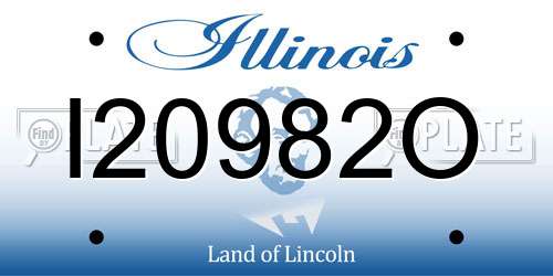 I20982O Illinois License Plate