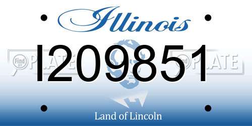 I209851 Illinois License Plate