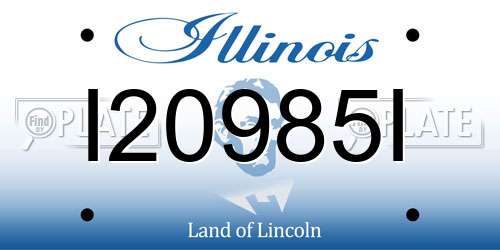 I20985I Illinois License Plate