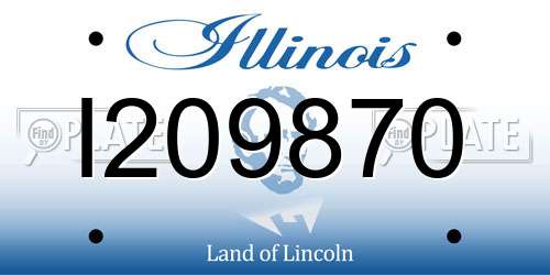 I209870 Illinois License Plate