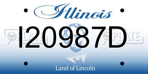 I20987D Illinois License Plate