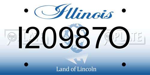 I20987O Illinois License Plate