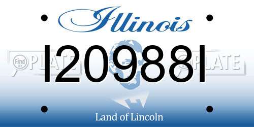 I20988I Illinois License Plate
