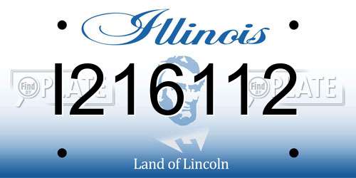 I216112 Illinois License Plate
