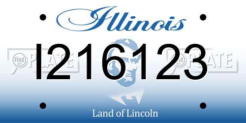 I216123 Illinois License Plate