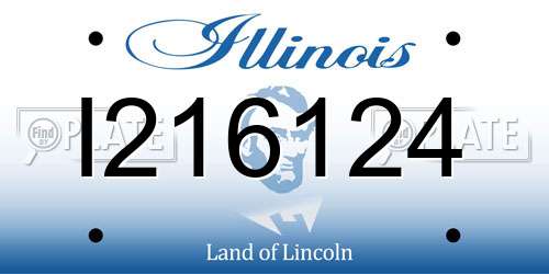 I216124 Illinois License Plate