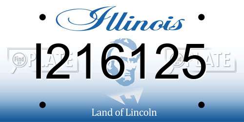 I216125 Illinois License Plate