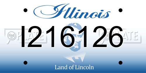 I216126 Illinois License Plate