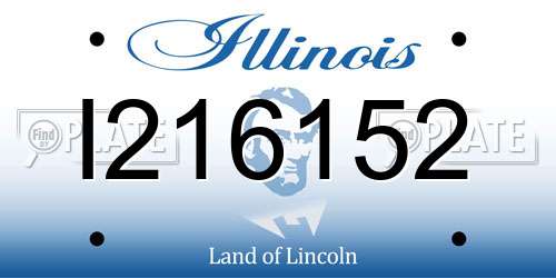 I216152 Illinois License Plate