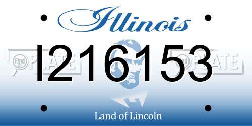 I216153 Illinois License Plate