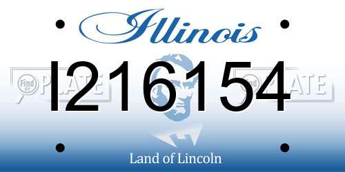 I216154 Illinois License Plate