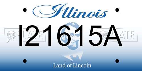 I21615A Illinois License Plate