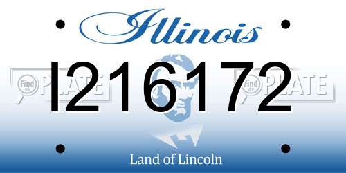 I216172 Illinois License Plate