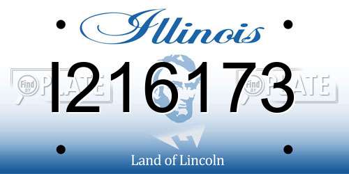 I216173 Illinois License Plate