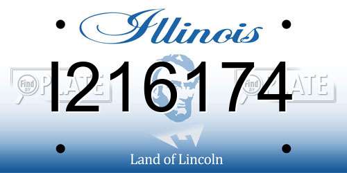 I216174 Illinois License Plate