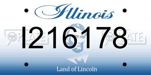 I216178 Illinois License Plate