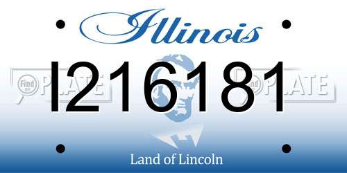 I216181 Illinois License Plate