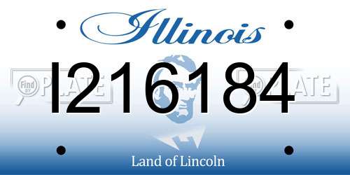 I216184 Illinois License Plate