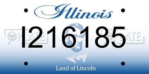 I216185 Illinois License Plate