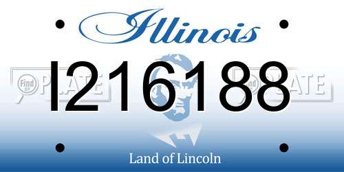 I216188 Illinois License Plate