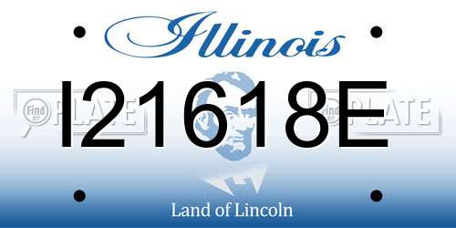 I21618E Illinois License Plate