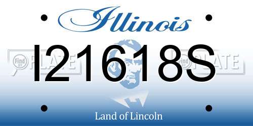 I21618S Illinois License Plate