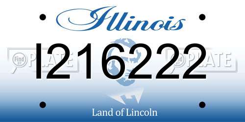 I216222 Illinois License Plate