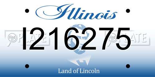 I216275 Illinois License Plate