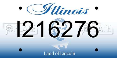 I216276 Illinois License Plate