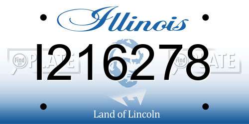 I216278 Illinois License Plate
