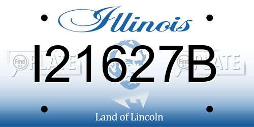 I21627B Illinois License Plate