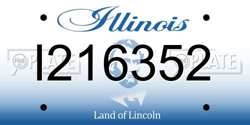 I216352 Illinois License Plate