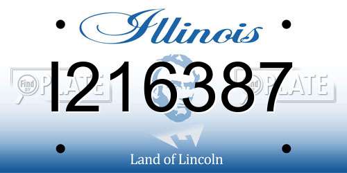 I216387 Illinois License Plate