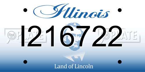 I216722 Illinois License Plate