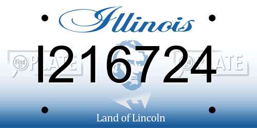 I216724 Illinois License Plate
