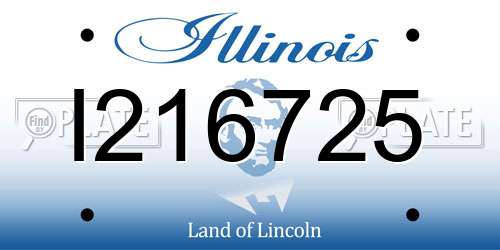 I216725 Illinois License Plate