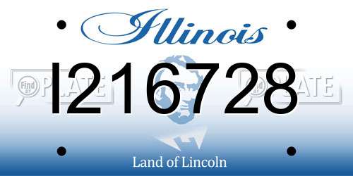 I216728 Illinois License Plate