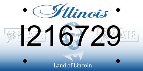 I216729 Illinois License Plate