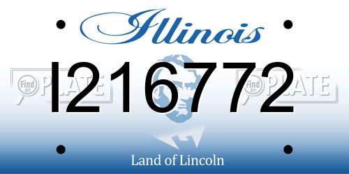 I216772 Illinois License Plate