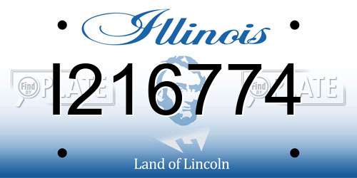 I216774 Illinois License Plate
