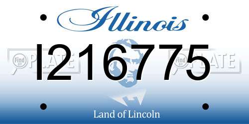 I216775 Illinois License Plate