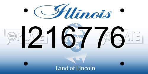 I216776 Illinois License Plate