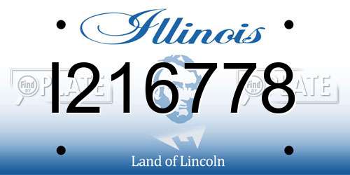 I216778 Illinois License Plate